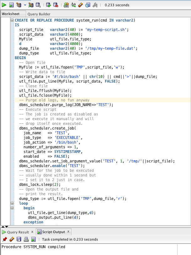 Oracle Command Execution - System Run