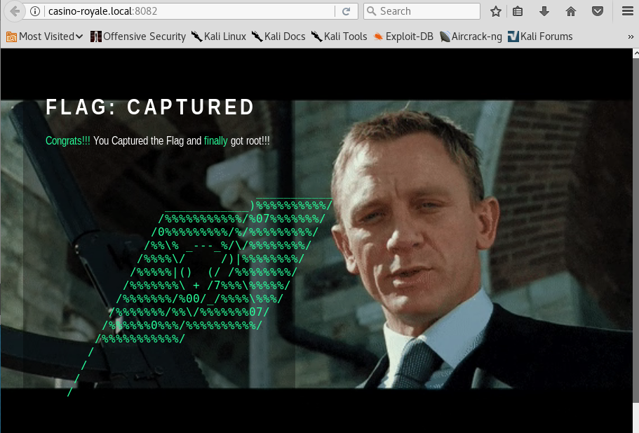 Casino Royale VulnHub Walkthrough - Bond, James Bond