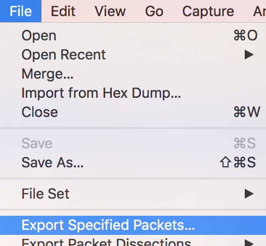 Fixing Corrupted Capture Files - Export Packets