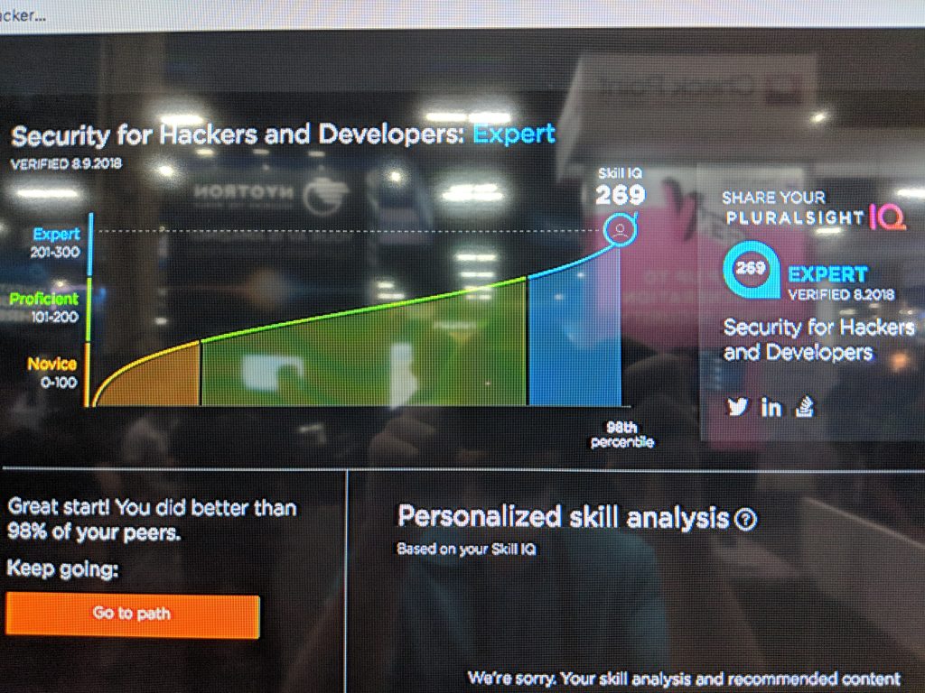 Black Hat / DEF CON - Pluralsight score