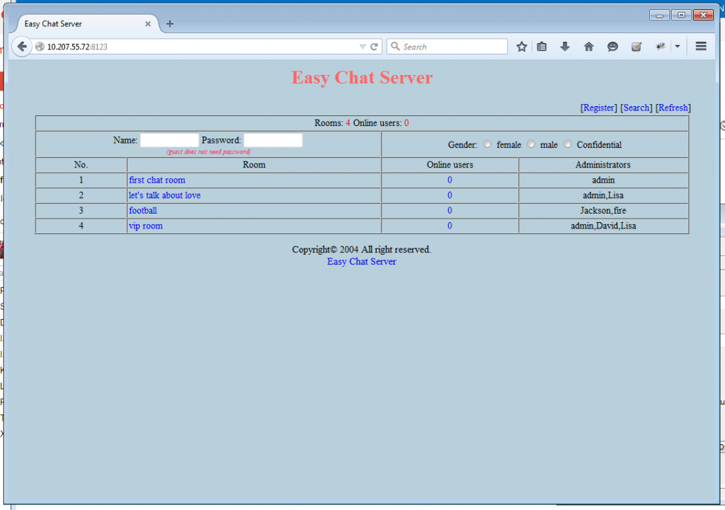Easy Chat Server Exploit - Web interface