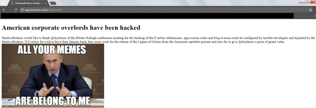 Subdomain Hijacking - App Hijacked