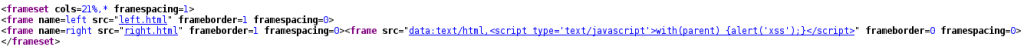 Frameset XSS - Data source