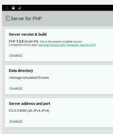 Mobile PHP server