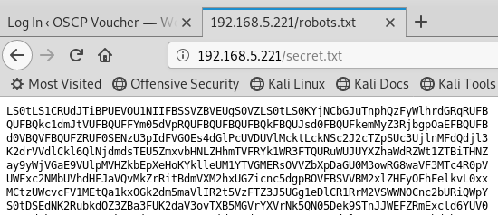 Practice Hacking - VulnHub OSCP - Secret.txt