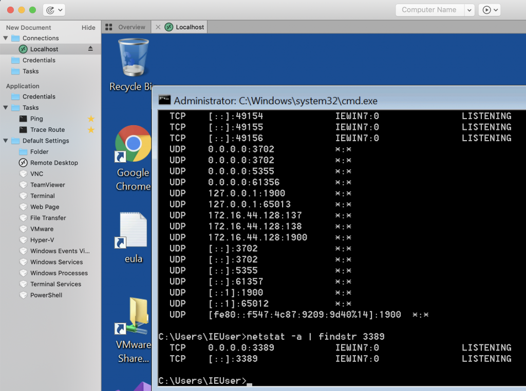 RDP Tunnel - Successful localhost