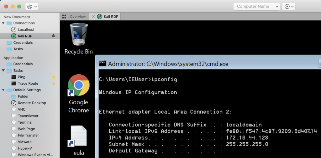 RDP Tunnel - Successful remote