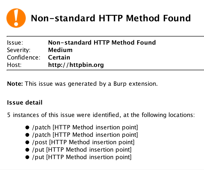 Burp VERBalyzer - HTTPbin Findings