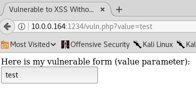 XSS Without Slashes - Test Input
